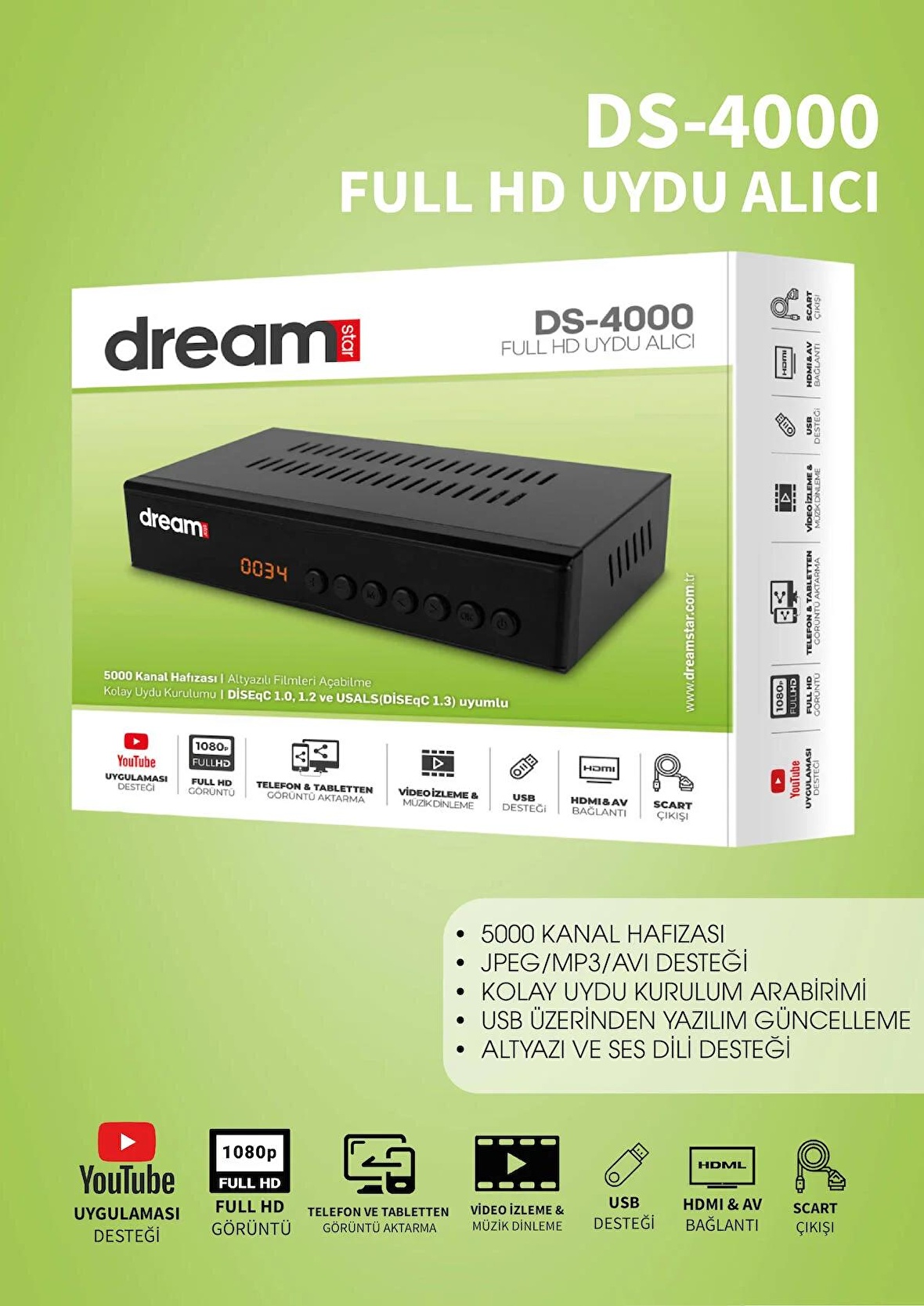 Dreamstar Ds Full Hd Uydu Al C Fiyatlar Ve Modelleri Pazarama