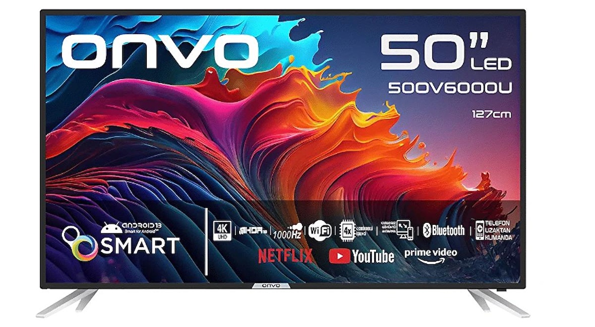 Onvo 50OV6000U 4K Ultra HD 50 127 Ekran Uydu Alıcılı Android Smart