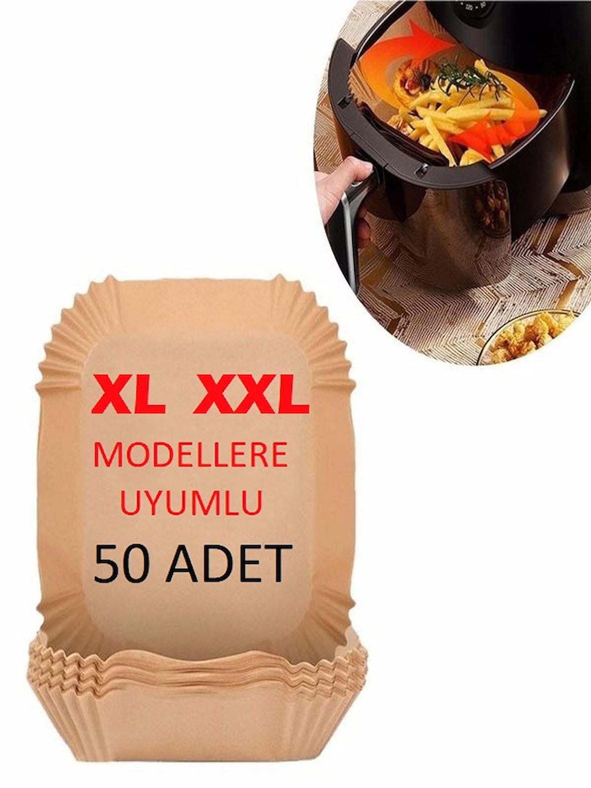 XL XXL Airfryer modellere uygun Büyük airfryer 50 adet pişirme kağıdı