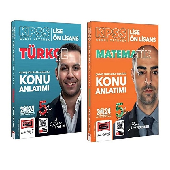 Yargı 2024 KPSS Lise Ön Lisans 5Yüz Türkçe Matematik Konu 2 li Set