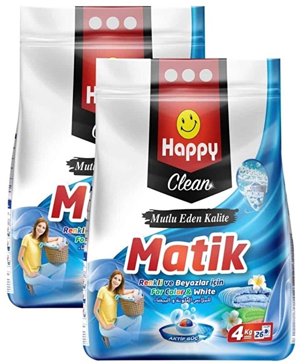 Happy Clean Toz Ama R Deterjan Renkli Ve Beyazlar Kg X Adet