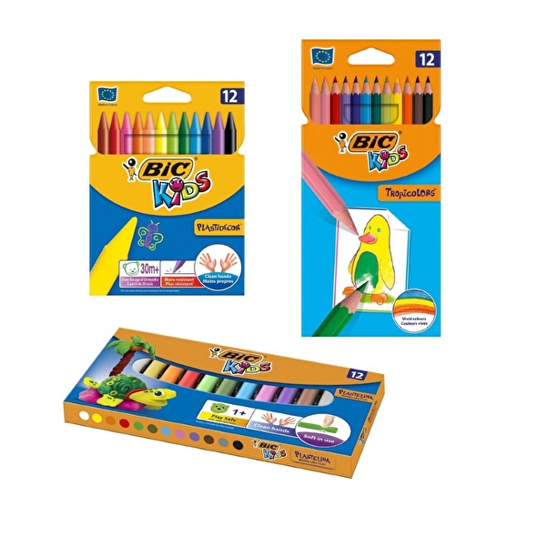 Bic L Boyama Seti Li Kuru Boya Silinebilir Mum Pastel Boya