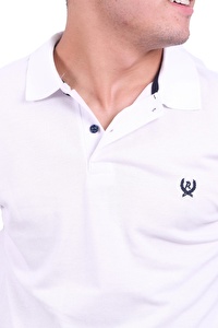 Erkek Polo Yaka Beyaz Tişört