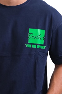 Erkek Bisiklet Yaka Brother Lacivert Tişört