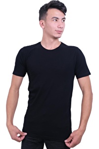 Erkek Bisiklet Yaka Basic Siyah Tişört