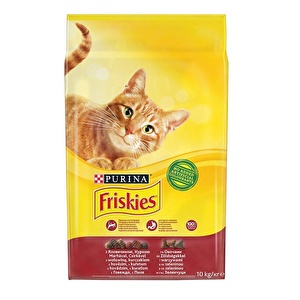 Friskies Et, Tavuk ve Sebzeli Yetişkin Kedi Maması 10 KG(yeni ambalaj)