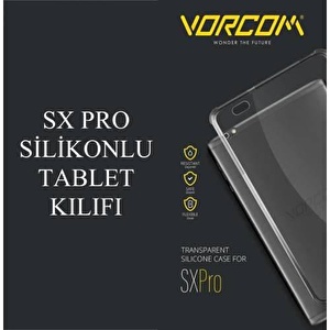 Vorcom SX Pro Tablet Kılıfı Şeffaf Dayanıklı Silikon Tam Koruma