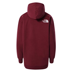 The North Face Oversized Hoodie Kapüşonlu Kadın Sweatshirt Bordo