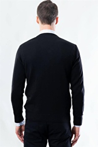 Tudors Slim Fit Dar Kesim V Yaka Pamuklu Erkek Kaz