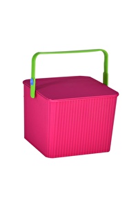 Saban Kare Plastik Kova Sepet 11 Litre Pembe |