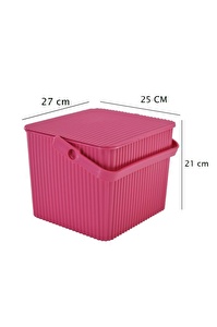 Saban Kare Plastik Kova Sepet 11 Litre Pembe |