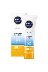 Nıvea Sun Yüz Kremi Parlama Karşıtı Spf 50+ 50ml %0 Yapışkan İz