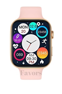 Watch 7 Pro Watch Akıllı Saat - Spor Saat Nabız Monitörü Kan Basıncı 2 Yan Tuş Aktif - Pembe - Ücretsiz Kargo
