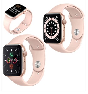 Watch 7 Pro Watch Akıllı Saat - Spor Saat Nabız Monitörü Kan Basıncı 2 Yan Tuş Aktif - Pembe - Ücretsiz Kargo