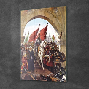 Decovetro Fatih Sultan Mehmet Ve İstanbul Fethi Cam Tablo