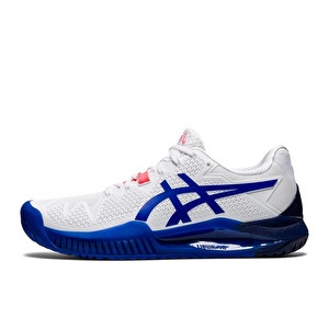 Asics Gel-Resolution 8 Beyaz/Mavi Kadın Tenis Ayakkabısı