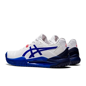 Asics Gel-Resolution 8 Beyaz/Mavi Kadın Tenis Ayakkabısı