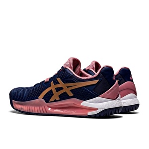 Asics Gel-Resolution 8 Lacivert/Pembe Altın Kadın Tenis Ayakkabısı