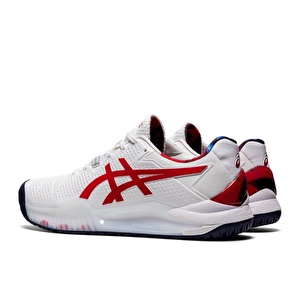Asics Gel-Resolution 8 L.E. Beyaz/Kırmızı Erkek Tenis Ayakkabısı