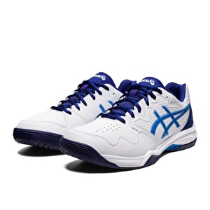Asics Gel-Dedicate 7 Beyaz Mavi Erkek Tenis Ayakkabısı