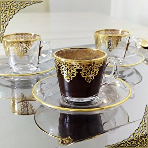 Paşabahçe 97301 Ottoman Gold Türk Kahvesi Fincan Takımı - 6 Kişilik