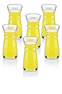 6 lı Pipetli Cam Karaf Bardak 300 ml Sıcak Soğuk Cam Meşrubat Bardağı Süt Bardağı Limonata Bardağı