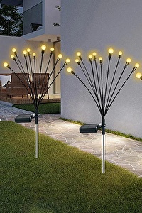 8 Ledli Solar Bahçe Işıkları Beyaz Dış Mekan Peyzaj 2 Modlu Bahçe Çiti Güneş Enerjili Süs Lamba Set
