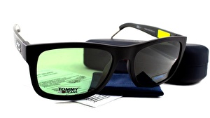 TOMMY JEANS  0001/S 3OLQT 56  Unisex SİYAH Köşeli Çerçeve Güneş Gözlüğü