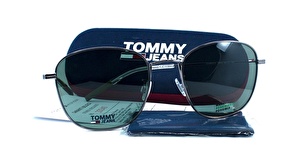 TOMMY JEANS  0052/F/S R80QT 56  Erkek/Kadın GRİ Köşeli Çerçeve Güneş Gözlüğü