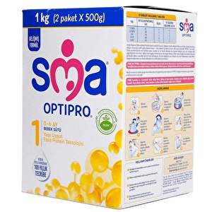 SMA Optipro Probiyotik 1 0-6 Ay Bebek Sütü 1000 gr