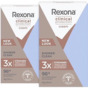 Rexona Clinical Protection Kadın Stick Deodorant Shower Clean 96 Saate Kadar Koruma 45 ml X2 Adet