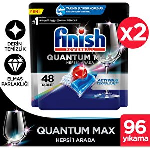 Finish Quantum Max 96 Kapsül Bulaşık Makinesi Deterjanı Tableti (48X2)