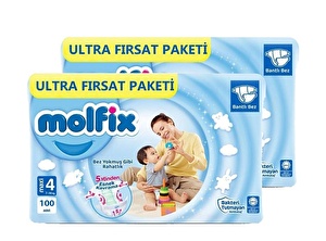 Molfix Bebek Bezi Ultra Fırsat Paketi Maxi 4 No 100 lü x 2 Adet