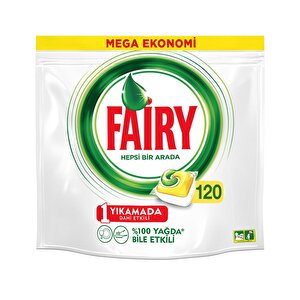 Fairy Hepsi Bir Arada 120 Yıkama Bulaşık Makinesi Deterjanı Kapsülü Limon Kokulu