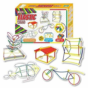Zekice Maxi Elastic Rods Bambu Çubuk Oyunu Bambu Çubuklar 300 Parça Mimari Bambular Sihirli Çubuklar