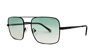 HERMOSSA  1376 C2 56  Unisex/ SİYAH Köşeli Çerçeve Güneş Gözlüğü
