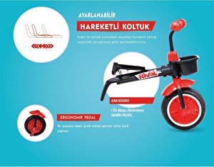 Rival Rv502 Nitro PLUS 3 Tekerli Çocuk Bisikleti Eva Dolgu, Patlamaz Ses yapmaz Çocuk Bisikleti Siyah