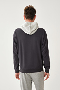 Bağcıklı Kapüşon Antrasit Sweatshirt