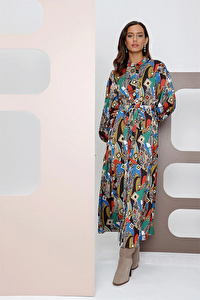 4334111 Belden Büzgülü Tunik Elbise