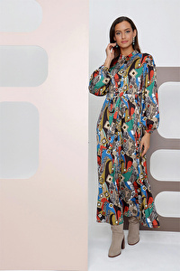 4334111 Belden Büzgülü Tunik Elbise