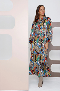 4334111 Belden Büzgülü Tunik Elbise