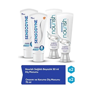 Onarım ve Koruma 75 ML X 2 Adet Nourish Sağlıklı Beyazlık Diş Macunu 50 ML 2 Adet