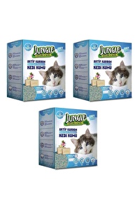 Jungle Marsilya Sabunlu Aktif Karbonlu Kedi Kumu 6 Lt X 3 Adet