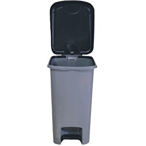 Tuffex 30 Litre Slim Pedallı Basmalı Çöp Kovası Kutusu - Çöp Kovası - 29x38x88 Cm. - Gri
