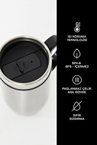 Ecrour Termos Bardak Kupa Krom 240 ml