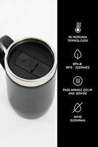 Ecrour Termos Bardak Kupa Siyah 240 ml