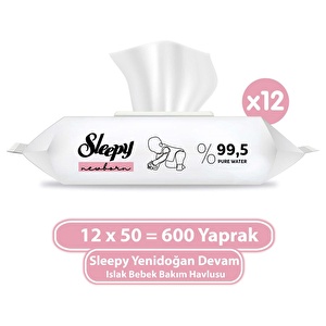 Sleepy Yenidoğan Bebek Bakım Havlusu 12x50