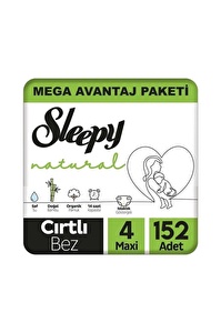Sleepy Natural 4 Numara Maxi 152'li Bebek Bezi