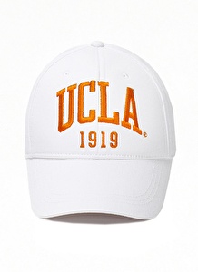 Ucla BALLARD.    Nakışlı Beyaz Melanj Erkek Şapka