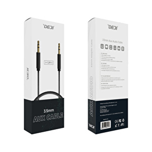 Deji Aux to Aux 3.5mm Ses Kablosu Örgülü 1.2M